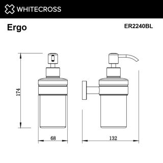 Дозатор для жидкого мыла подвесной WHITECROSS Ergo ER2240CR хром